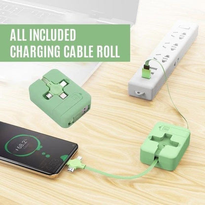 ⚡ Câble 3 en 1 Rétractable avec Support Téléphone – Charge Rapide 3A