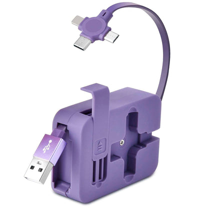 ⚡ Câble 3 en 1 Rétractable avec Support Téléphone – Charge Rapide 3A